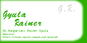 gyula rainer business card